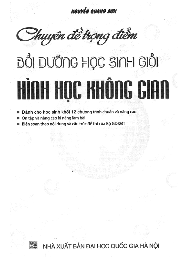 Chuyên đề trọng điểm bồi dưỡng học sinh giỏi hình học không gian – Nguyễn Quang Sơn