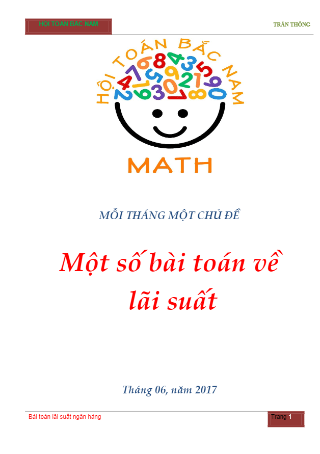 Bài toán lãi suất và ví dụ minh họa – Trần Thông