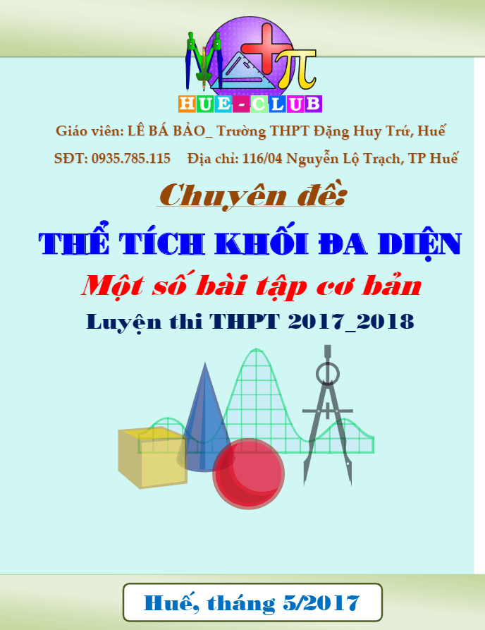 Lý thuyết và một số bài tập cơ bản về thể tích khối đa diện – Lê Bá Bảo