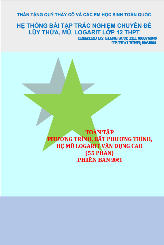 Toàn tập phương trình, bất phương trình, hệ phương trình mũ – logarit vận dụng cao