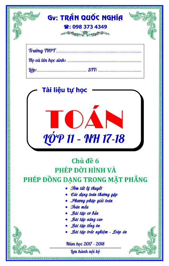 Phép dời hình và phép đồng dạng trong mặt phẳng – Trần Quốc Nghĩa