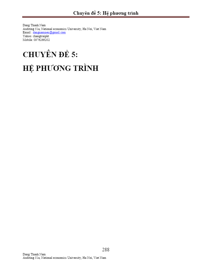 Hệ phương trình – Đặng Thành Nam