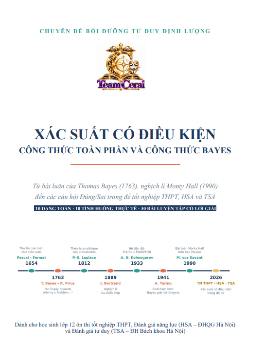 Chuyên đề xác suất có điều kiện, công thức xác suất toàn phần và công thức Bayes