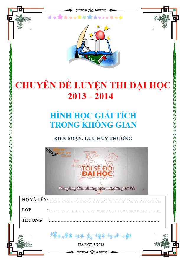 Chuyên đề hình học giải tích không gian – Lưu Huy Thưởng
