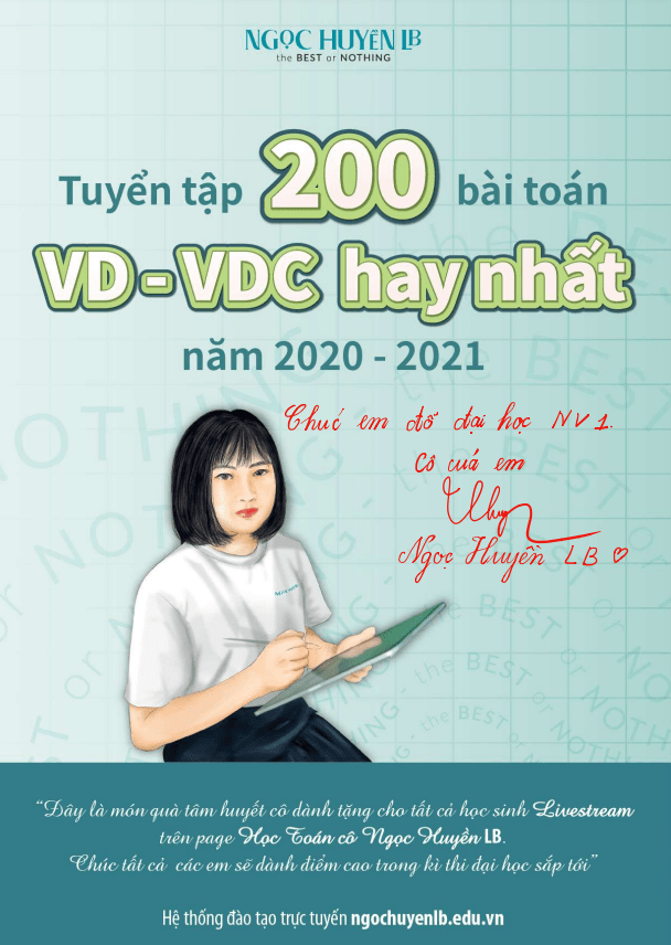 Tuyển tập 200 bài toán VD – VDC hay nhất ôn thi THPT 2020 – 2021 môn Toán