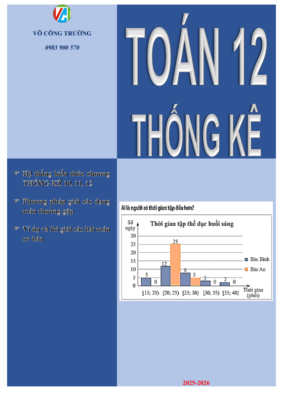 Chuyên đề các số đặc trưng đo mức độ phân tán của mẫu số liệu ghép nhóm Toán 12