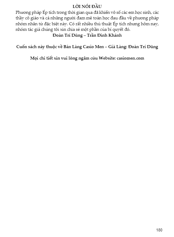 Phương pháp Ép tích bằng ẩn phụ – Đoàn Trí Dũng
