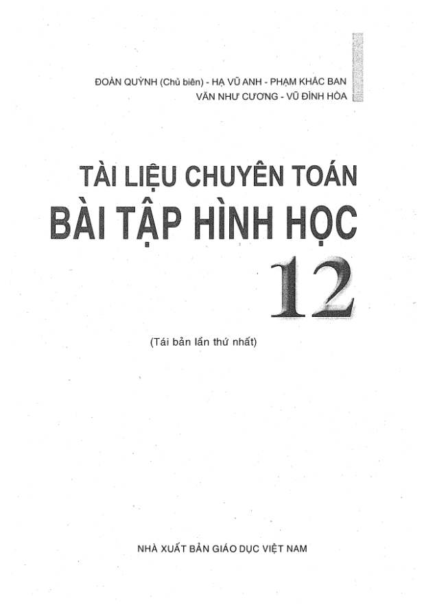 Tài liệu chuyên Toán bài tập Hình học 12 – Đoàn Quỳnh