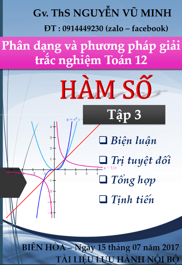 Phân dạng và phương pháp giải trắc nghiệm chuyên đề hàm số – Nguyễn Vũ Minh (Tập 3)