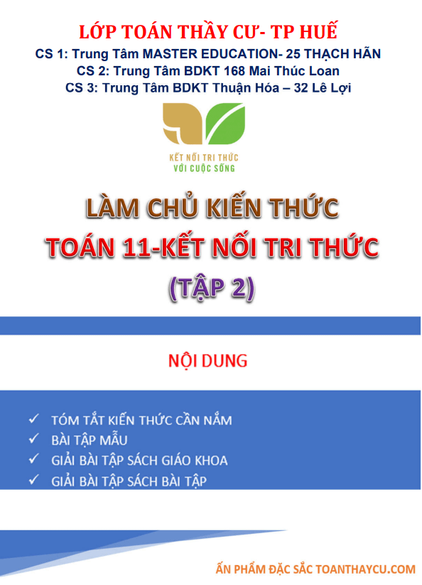 Làm chủ kiến thức Toán 11 KNTTVCS (tập 2) – Trần Đình Cư