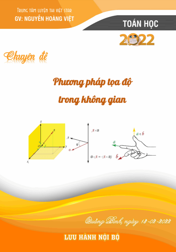 Các dạng bài tập phương pháp tọa độ trong không gian – Nguyễn Hoàng Việt