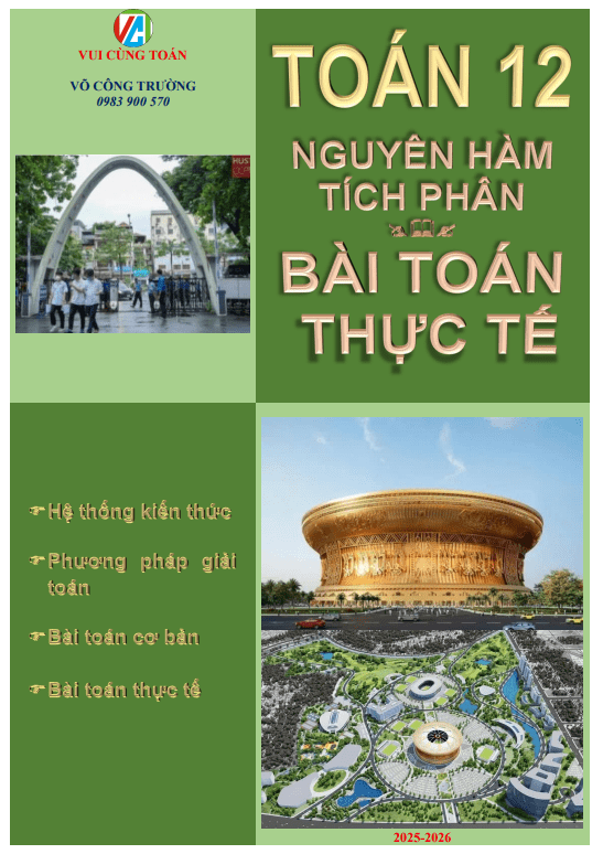 Bài toán thực tế về nguyên hàm và tích phân Toán 12 – Võ Công Trường