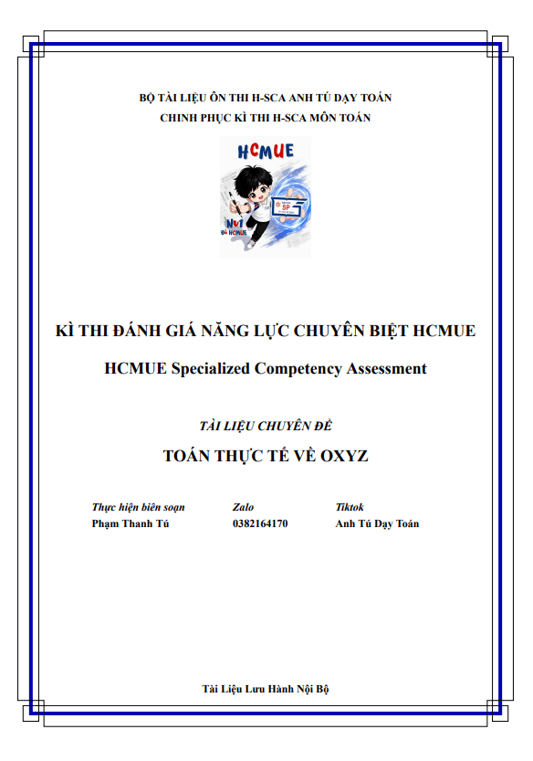 Toán thực tế phương pháp tọa độ trong không gian Oxyz – Phạm Thanh Tú