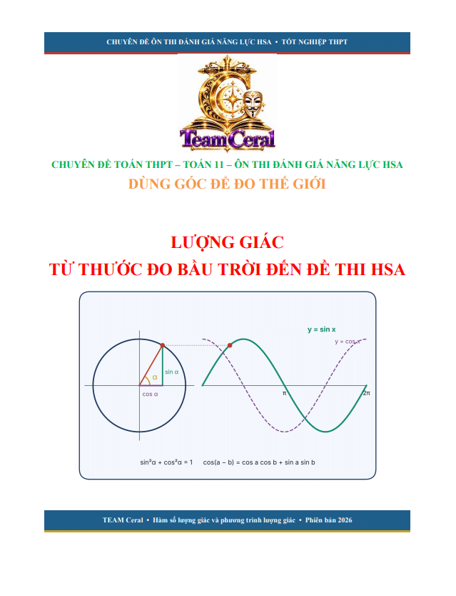 Chuyên đề hàm số lượng giác và phương trình lượng giác ôn thi ĐGNL (HSA)