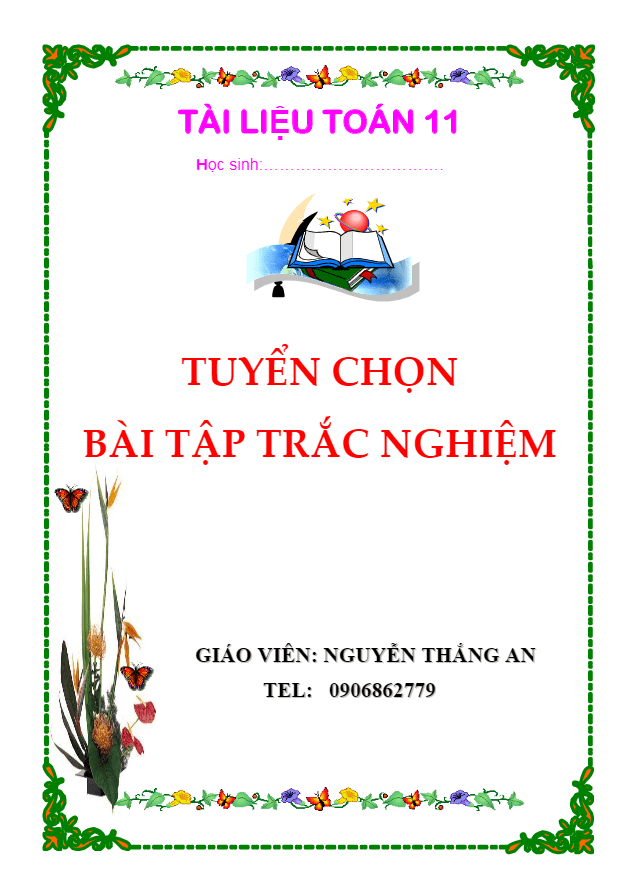 Tuyển chọn bài tập trắc nghiệm Hình học 11 – Nguyễn Thắng An