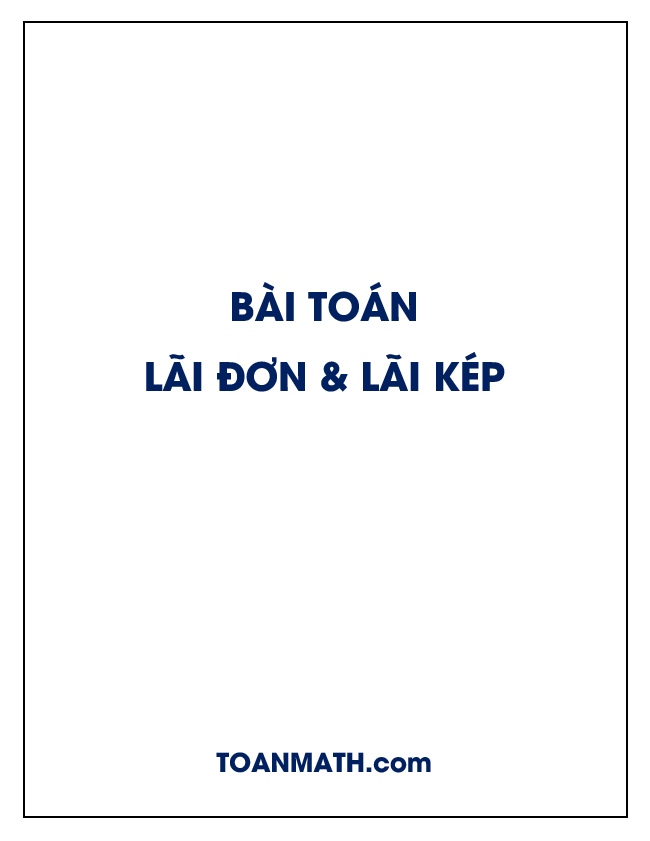Bài toán lãi đơn – lãi kép