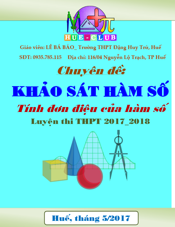 Bài tập trắc nghiệm phân tích đồ thị hàm số – Lê Bá Bảo