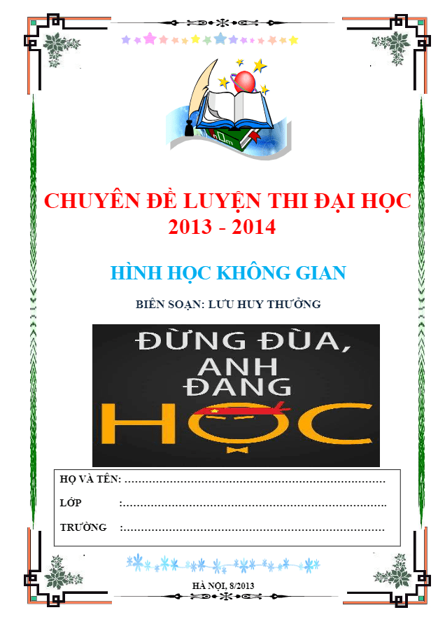 Chuyên đề Hình học không gian – Lưu Huy Thưởng