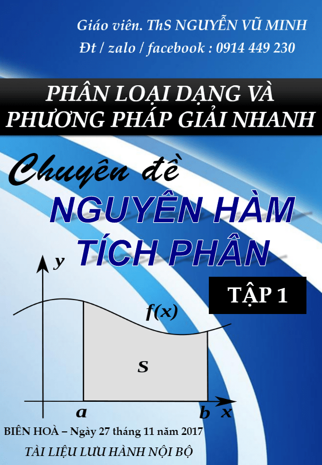 Phân loại dạng và phương pháp giải nhanh nguyên hàm – tích phân – Nguyễn Vũ Minh (Tập 1)