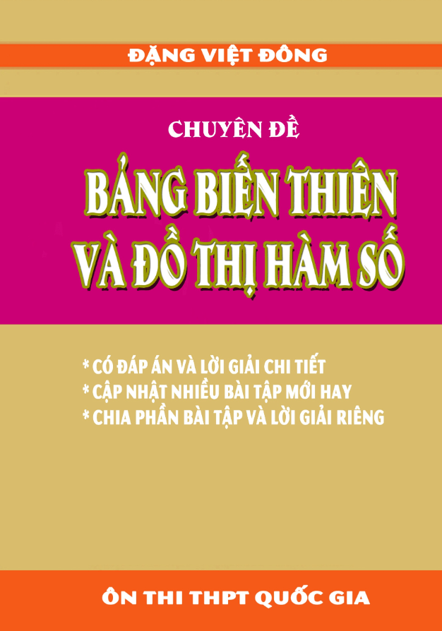 Chuyên đề bảng biến thiên và đồ thị hàm số – Đặng Việt Đông