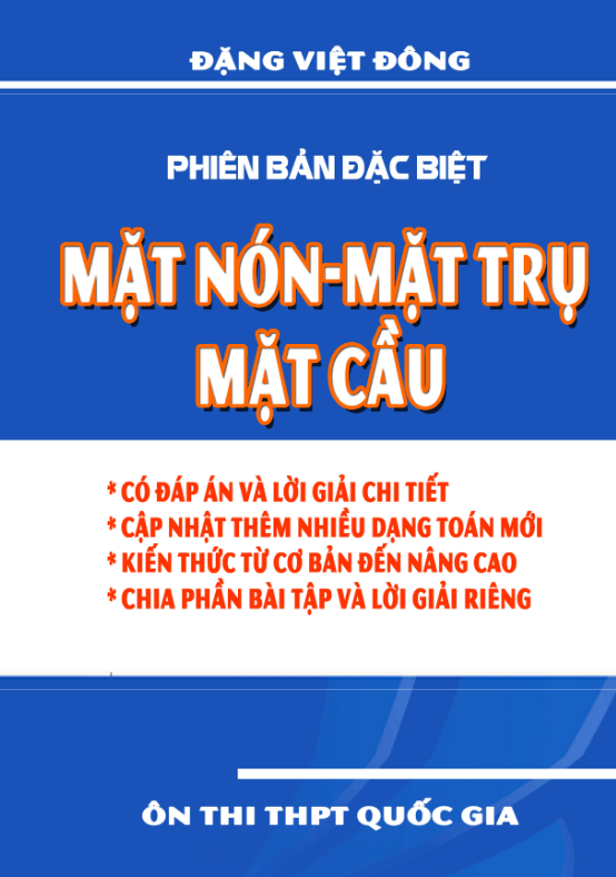 Chuyên đề mặt nón – mặt trụ – mặt cầu – Đặng Việt Đông
