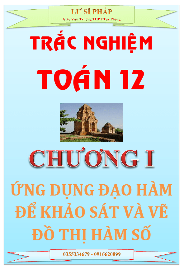 Trắc nghiệm ứng dụng đạo hàm để khảo sát và vẽ đồ thị hàm số – Lư Sĩ Pháp
