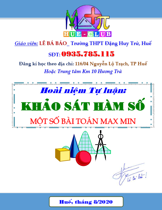 Phương pháp hàm số giải bài toán GTLN – GTNN và bất đẳng thức hai biến số