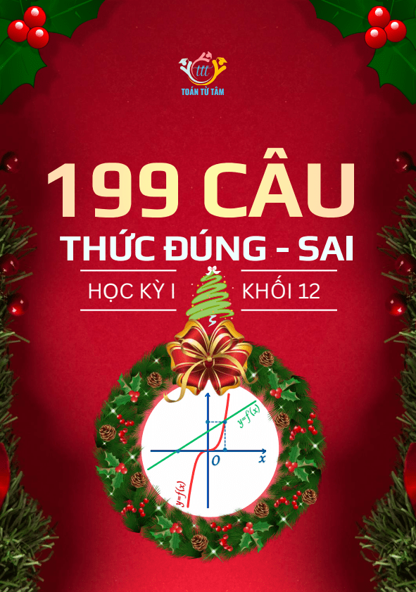 199 câu trắc nghiệm đúng / sai ôn tập học kỳ 1 Toán 12 có đáp án