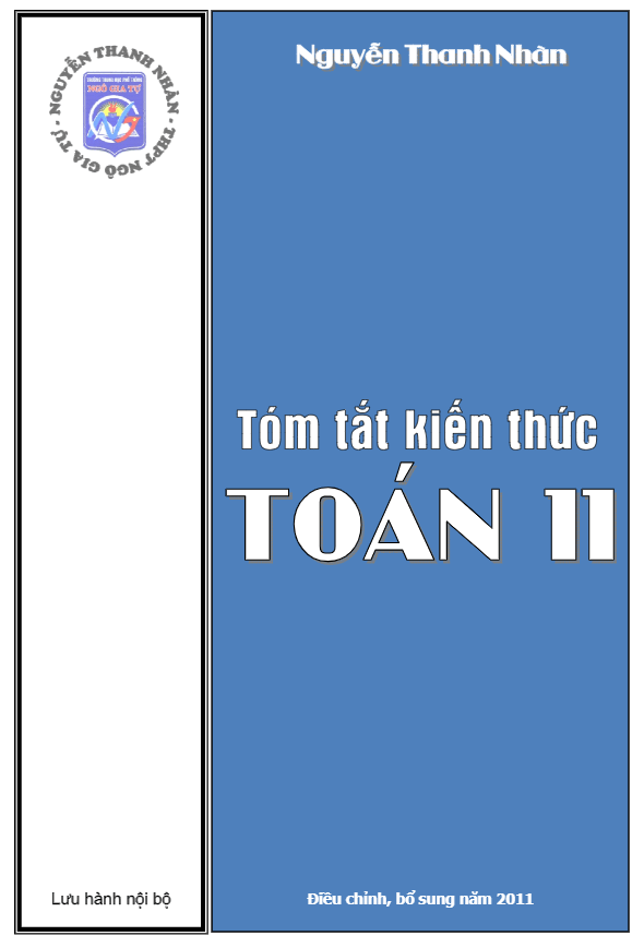 Tóm tắt kiến thức Toán 11 – Nguyễn Thanh Nhàn