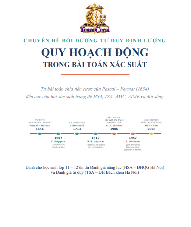 Chuyên đề quy hoạch động trong bài toán xác suất ôn thi HSA – TSA