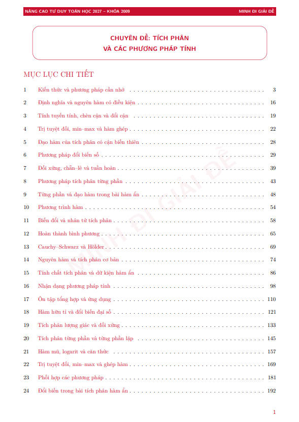 Chuyên đề tích phân và các phương pháp tính tích phân