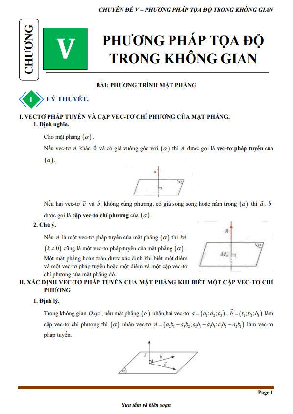 Chuyên đề phương pháp tọa độ trong không gian từ cơ bản đến nâng cao