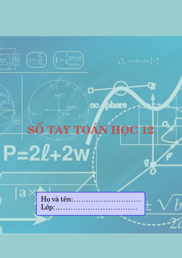 Sổ tay Toán học 12