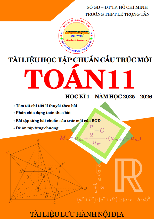 Tài liệu học tập môn Toán 11 học kì 1 năm 2025 – 2026 chuẩn cấu trúc mới
