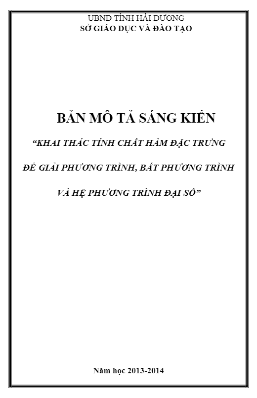 Khai thác tính chất hàm đặc trưng để giải PT – HPT – BPT – Lê Phương Thúy