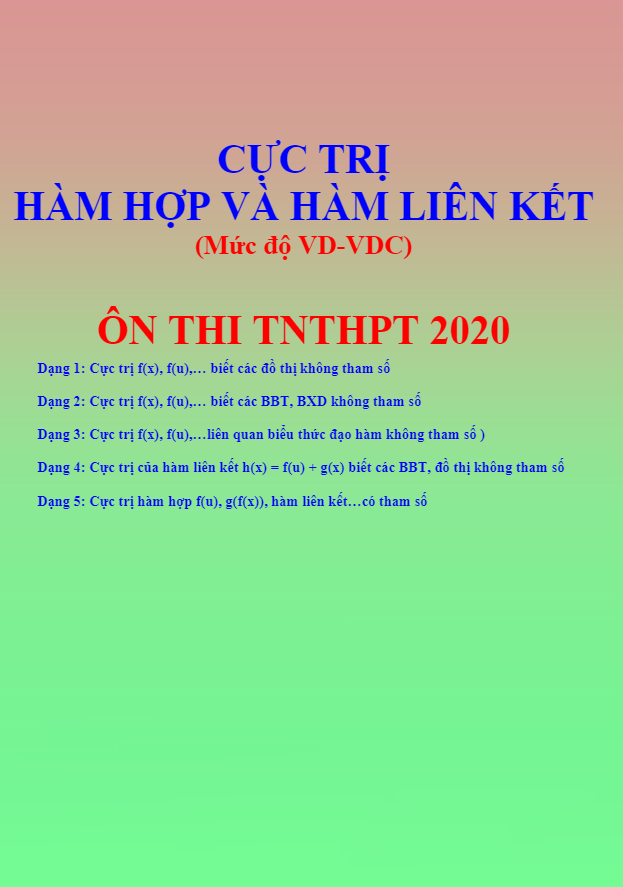 Cực trị hàm hợp và hàm liên kết (VD – VDC) – Đặng Việt Đông