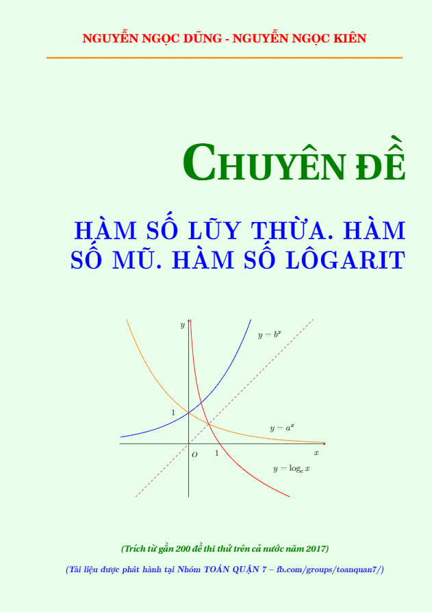 Chuyên đề hàm số lũy thừa, hàm số mũ, hàm số lôgarit – Nguyễn Ngọc Dũng