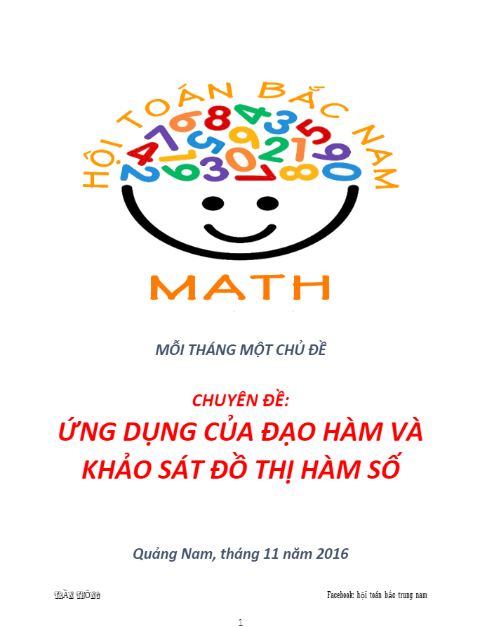 Ứng dụng của đạo hàm và khảo sát đồ thị hàm số – Trần Thông