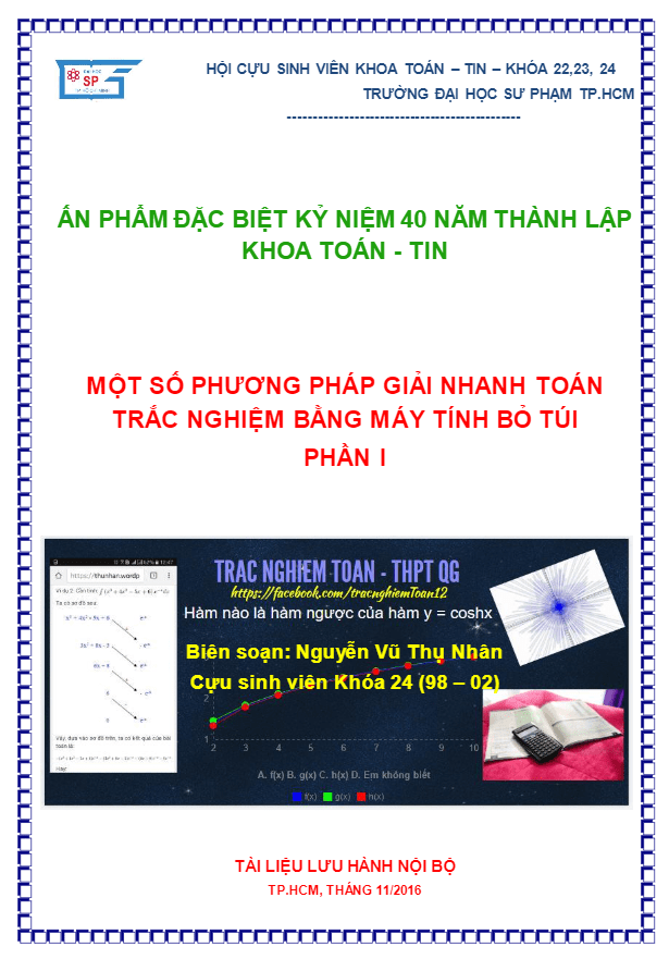 Một số phương pháp giải nhanh toán trắc nghiệm bằng máy tính bỏ túi – Nguyễn Vũ Thụ Nhân