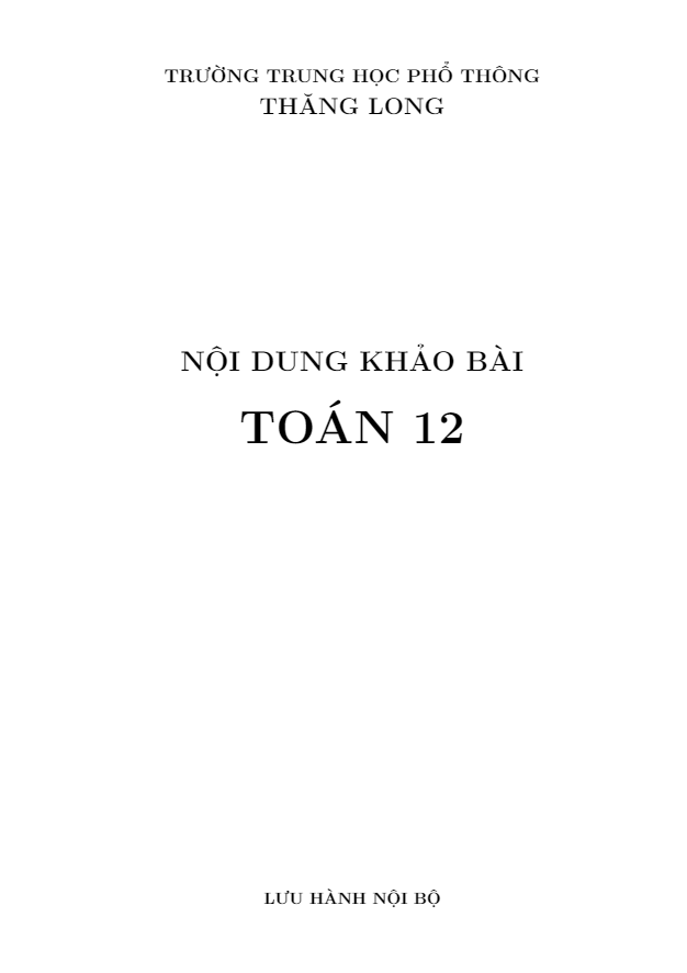 Nội dung khảo bài Toán 12