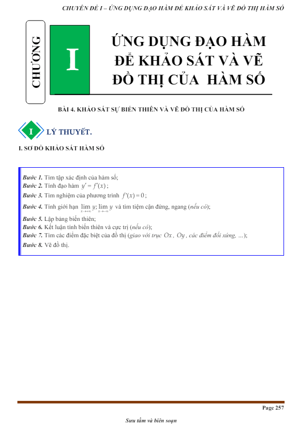 Chuyên đề khảo sát sự biến thiên và vẽ đồ thị hàm số từ cơ bản đến nâng cao